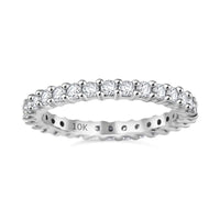 10K White Gold Moissanite Eternity Band Ring (Size 6.0) 0.90 ctw