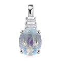 Luxoro 10K White Gold AAAA Moon Glow Moonstone and G-H I2 Diamond Pendant 2.35 ctw - Sticky add to cart bar