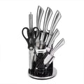 9PCS, Multi-Purpose Kitchen Knife Set with 360-Degree Rotating Acrylic Stand - Sticky add to cart bar