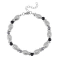 Terahertz, Shungite Beaded Fish Anklet in Silvertone (9.50-11.50In) 34.00 ctw - Sticky add to cart bar