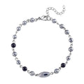 Terahertz, Shungite Beaded Anklet in Silvertone and Stainless Steel (9.50-11.50In) 27.00 ctw - Sticky add to cart bar
