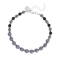 Terahertz and Shungite Beaded Anklet with Heart Charm in Stainless Steel (9.50-11.50In) 75.00 ctw - Sticky add to cart bar