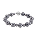 Terahertz Beaded Stretch Bracelet with Magnetic Lock in Stainless Steel (7.25 In) 88.00 ctw - Sticky add to cart bar