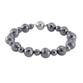 Terahertz Beaded Stretch Bracelet with Magnetic Lock in Stainless Steel (8.00 In) 95.00 ctw - Sticky add to cart bar