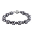 Terahertz Cushion and Round Beaded Stretch Bracelet with Magnetic Lock in Stainless Steel (8.00 In) 92.00 ctw - Sticky add to cart bar