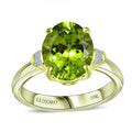 Luxoro 10K Green Gold Premium Peridot, Diamond (G-H, I2) Ring (Size 6.0) 3.75 ctw - Sticky add to cart bar