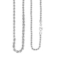 Artisan Crafted Platinum Over Sterling Silver Link Chain Necklace 24 Inches 26.2 Grams - Sticky add to cart bar