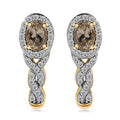AAA Turkizite and White Zircon J-Hoop Earrings in 18K Vermeil Yellow Gold Over Sterling Silver 1.70 ctw - Sticky add to cart bar