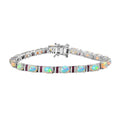 Premium Ethiopian Welo Opal, Niassa Ruby (FF) Bracelet in Platinum Over Sterling Silver (6.50 In) 7.20 ctw - Sticky add to cart bar