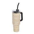 Marble Pattern Double Wall Stainless Steel Cup with Straw 40 oz - Sticky add to cart bar