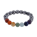 Seven Chakra Terahertz Beaded Stretch Bracelet 90.00 ctw - Sticky add to cart bar