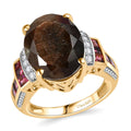 Zawadi Golden Sapphire, Multi Gemstone Ring in 18K Vermeil YG Over Sterling Silver (Size 6.0) 15.30 ctw - Sticky add to cart bar