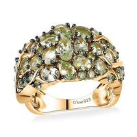 Brazilian Mint Garnet Cluster Ring in 18K Vermeil YG Over Sterling Silver (Size 6.0) 2.85 ctw