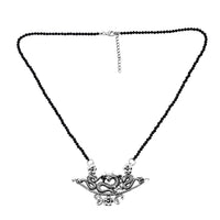Bali Legacy Thai Black Spinel Beaded Dragon Necklace 20-22 Inches in Sterling Silver 32.50 ctw