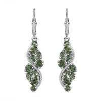 Premium Andranomaro Green Apatite Liana Vines Earrings in Rhodium Over Sterling Silver 4.35 ctw