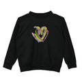TLV Tamsy Round Neck Sparkly Heart Print Long Sleeve Top (S-L) - Sticky add to cart bar