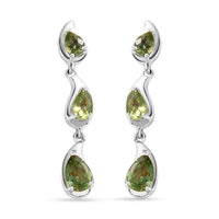 Premium Natural Green Apatite Dangling Earrings in 18K Vermeil YG Over Sterling Silver 1.65 ctw