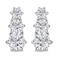 D'Joy Simulated Diamond Fancy Earrings in Sterling Silver 3.10 ctw