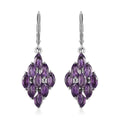 African Amethyst Lever Back Earrings in Stainless Steel 4.40 ctw - Sticky add to cart bar