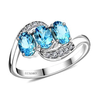 By Tony Diniz Certified & Appraised Luxoro 14K White Gold AAA Santa Maria Aquamarine, Diamond (I2) Ring (Size 8.0) 1.30 ctw