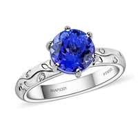 Certified & Appraised Rhapsody 950 Platinum AAAA Tanzanite and E-F VS Diamond Ring 6.25 Grams 2.50 ctw