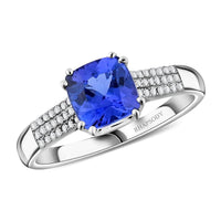 Certified & Appraised Rhapsody 950 Platinum AAAA Tanzanite and E-F VS Diamond Ring (Size 6.0) 5.75 Grams 2.00 ctw