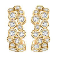 Moissanite Bubble Earrings in Rhodium Over Sterling Silver 2.85 ctw