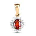 Luxoro 10K Yellow Gold AAA Sanguine Sapphire and G-H I2 Diamond Art Deco Pendant without Chain 0.65 ctw - Sticky add to cart bar