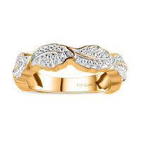 White Diamond Accent Band Ring in 18K YG Plated (Size 5.0)