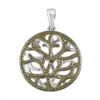 Karis Green Diamond (IR) Accent Pendant in Platinum Bond