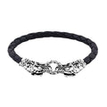 Bali Legacy Dragon Bracelet in Sterling Silver and Leather Cord (6.50 In) - Sticky add to cart bar