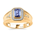 TLV Premium Tanzanite, Moissanite Men's Ring in 18K Vermeil YG Over Sterling Silver (Size 9.0) 1.35 ctw - Sticky add to cart bar