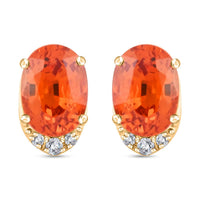 Luxoro AAA Songea Sapphire and I2 Diamond 2.20 ctw Stud Earrings in 10K Yellow Gold