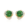 Certified & Appraised Luxoro 14K Yellow Gold AAA Tsavorite Garnet and I2 Diamond Earrings 1.30 ctw - Sticky add to cart bar