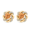 Certified & Appraised Luxoro 10K Yellow Gold AAA Imperial Topaz and I2 Diamond Earrings 1.35 ctw - Sticky add to cart bar