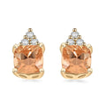 Certified & Appraised Luxoro 10K Yellow Gold AAA Imperial Topaz and I2 Diamond Earrings 1.60 ctw - Sticky add to cart bar