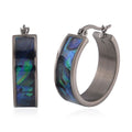 White Mother of Pearl J-Hook Earrings in Stainless Steel - Sticky add to cart bar