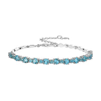 Batroke Blue Apatite Bracelet in Rhodium Over Sterling Silver (6.50 In) 4.00 ctw