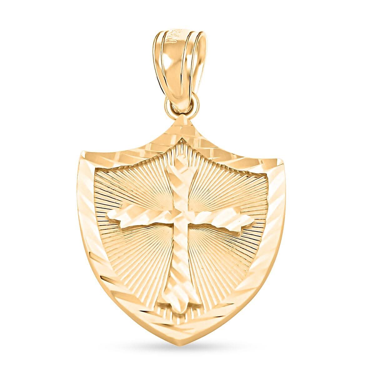 10K Yellow Gold Shield of Faith Pendant 2.50 Grams