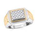 10K White and Yellow Gold Diamond Men's Ring 8.80 Grams 0.50 ctw - Sticky add to cart bar