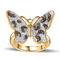Yellow Diamond (IR) Accent Butterfly Ring in 18K YG Plated (Size 5.0) - Sticky add to cart bar