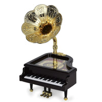 Retro Phonograph Music Box with Drawer (5.12"x4.33"x8.66") (Battery not Included)