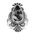 Artisan Crafted Premium White Buffalo Ring in Black Oxidized Sterling Silver (Size 6.0) 8.25 ctw - Sticky add to cart bar
