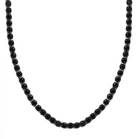D'Joy Thai Black Spinel Tennis Necklace 18 Inches in Rhodium Over Sterling Silver 49.85 ctw