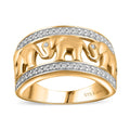 Karis White Diamond Accent Elephant Ring in 18K YG Plated (Size 5.0) - Sticky add to cart bar