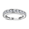 Moissanite Ring in Rhodium Over Sterling Silver (Size 5.0) 0.90 ctw - Sticky add to cart bar
