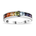 Multi Gemstone Ring in Rhodium Over Sterling Silver (Size 10.0) 1.00 ctw - Sticky add to cart bar