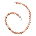 Red Mesh Work Jasper Beaded 300.00 ctw Necklace 18 Inches in Sterling Silver - Sticky add to cart bar