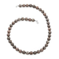 Snow Flake Obsidian Beaded Necklace 18 Inches in Sterling Silver 300.00 ctw - Sticky add to cart bar