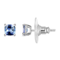 Peacock Tanzanite Solitaire Stud Earrings in Rhodium Over Sterling Silver 1.35 ctw - Sticky add to cart bar